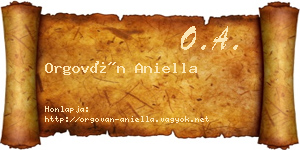 Orgován Aniella névjegykártya